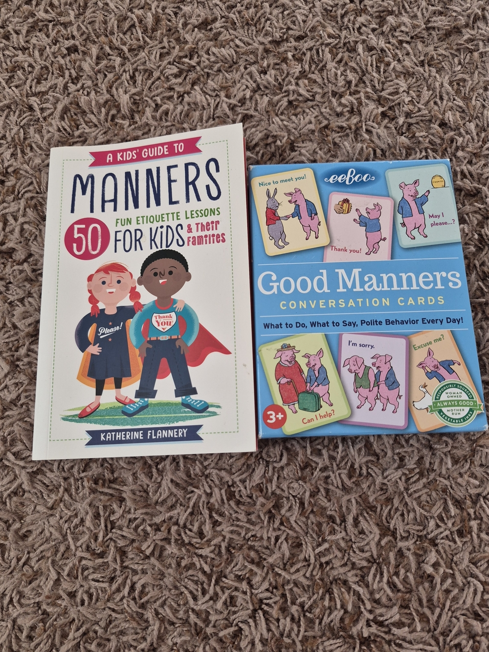 Kids Good Manners & Etiquette Learning Bundle – Book + eeBoo Conversation Cards